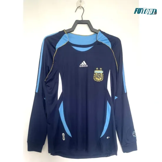 Camiseta Argentina Visitante 2006 ML Azul Marino Retro