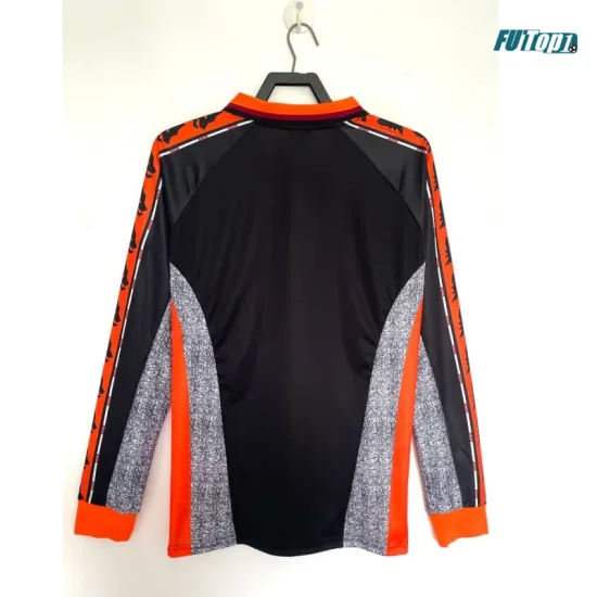 Camiseta AS Roma Alternativo 1998/99 ML Negro/Naranja/Gris Retro