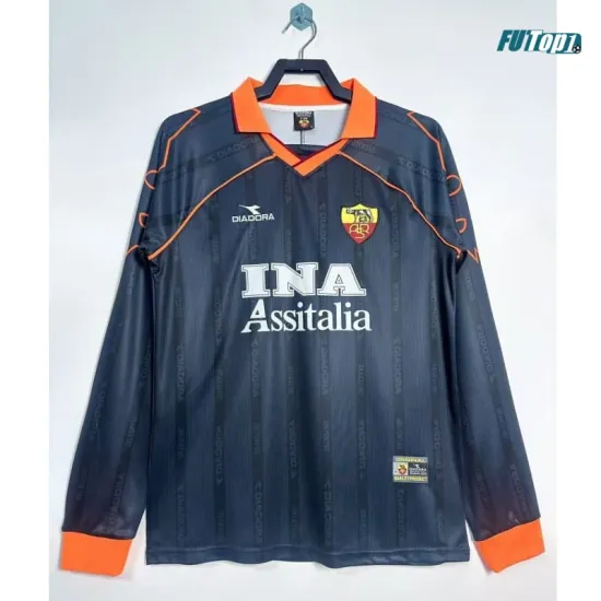 Camiseta AS Roma Alternativo 1999/00 ML Azul Marino Retro