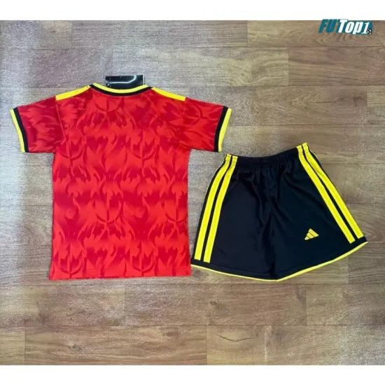 Camiseta Bélgica Local Mundial 2026 Rojo Niño Kit