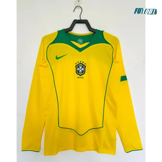 Camiseta Brasil Local 2004 ML Amarillo Retro
