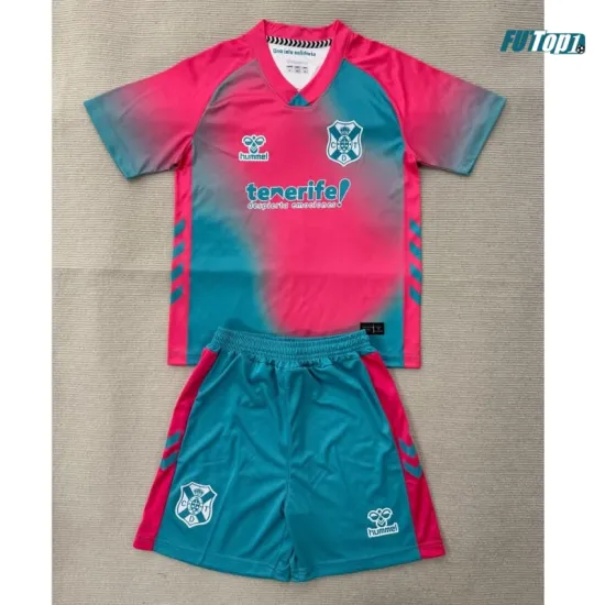 Camiseta CD Tenerife Alternativo 2025/2026 Rosa/Azul Niño Kit