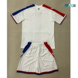 Camiseta Crystal Palace FC Visitante 2025/2026 Blanco/Azul/Rojo Niño Kit