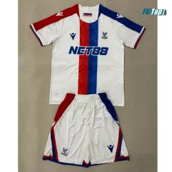 Camiseta Crystal Palace FC Visitante 2025/2026 Blanco/Azul/Rojo Niño Kit