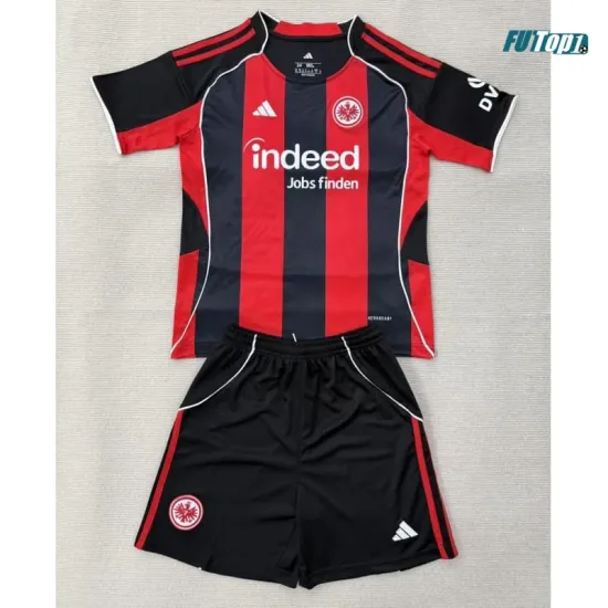 Camiseta Eintracht Fráncfort Local 2025/2026 Rojo/Negro Niño Kit