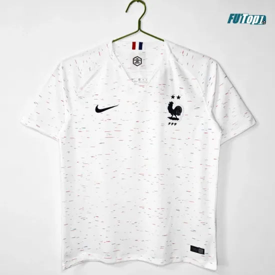 Camiseta Francia Visitante 2018 Blanco Retro