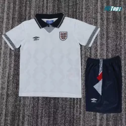 Camiseta Inglaterra Local 1990 Blanco Niño Kit Retro