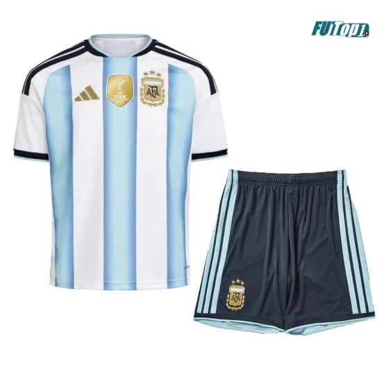 Camiseta Messi 10 Argentina Local 2026 Azul/Blanco Niño Kit