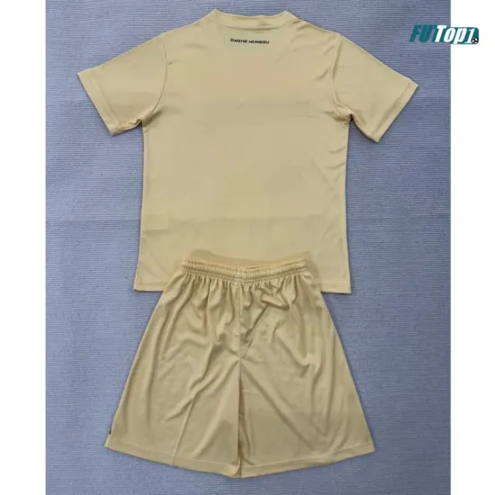 Camiseta Monaco Alternativo 2025/2026 Amarillo Claro Niño Kit