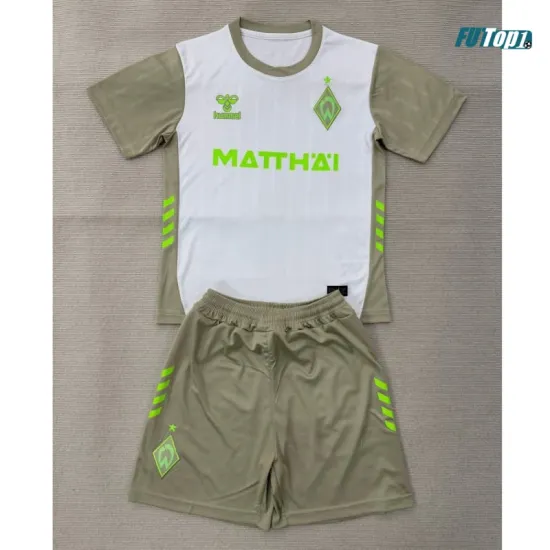 Camiseta Werder Bremen Visitante 2025/2026 Blanco/Gris Niño Kit