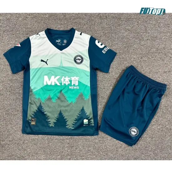 Camiseta Alavés Alternativo 2025/2026 Verde Niño Kit con Parche La Liga