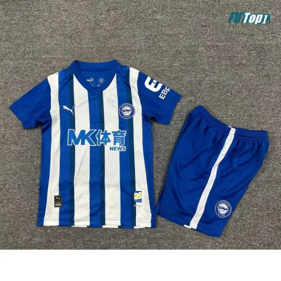 Camiseta Alavés Local 2025/2026 Azul/Blanco Niño Kit con Parche La Liga