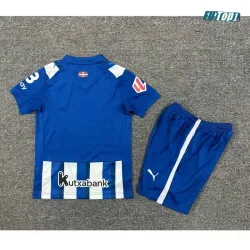 Camiseta Alavés Local 2025/2026 Azul/Blanco Niño Kit con Parche La Liga