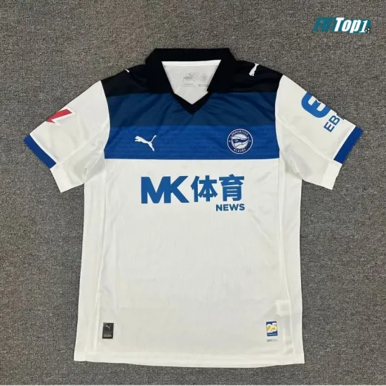 Camiseta Alavés Visitante 2025/2026 Blanco/Azul con Parche La Liga