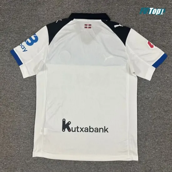 Camiseta Alavés Visitante 2025/2026 Blanco/Azul con Parche La Liga