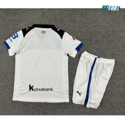 Camiseta Alavés Visitante 2025/2026 Blanco/Azul Niño Kit con Parche La Liga