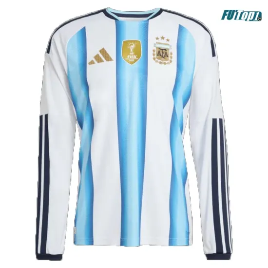 Camiseta Argentina Local 2026 ML Azul/Blanco con FIFA2022