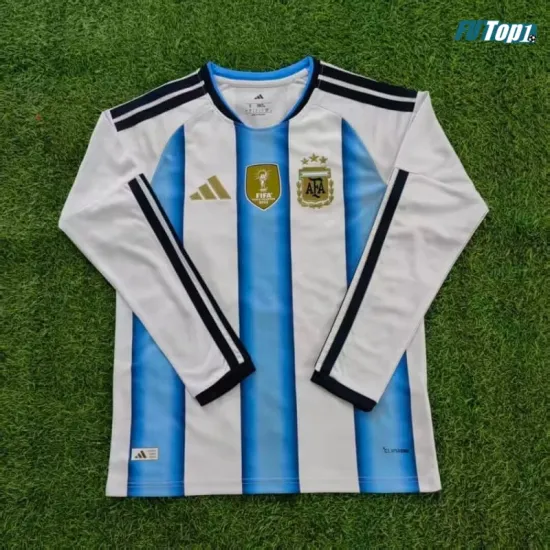Camiseta Argentina Local 2026 ML Azul/Blanco con FIFA2022