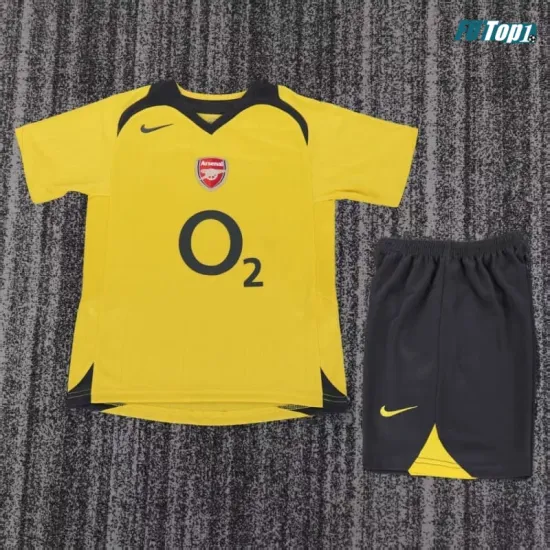 Camiseta Arsenal Visitante Retro 2005/06 Amarillo Niño Kit