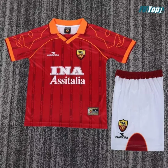 Camiseta AS Roma Local Retro 1999/00 Rojo Niño Kit