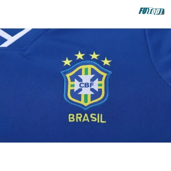 Camiseta Brasil Visitante Retro 1997 Azul Niño Kit