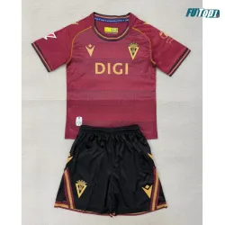 Camiseta Cadiz Visitante 2025/2026 Rojo Oscuro Niño Kit con Parche La Liga