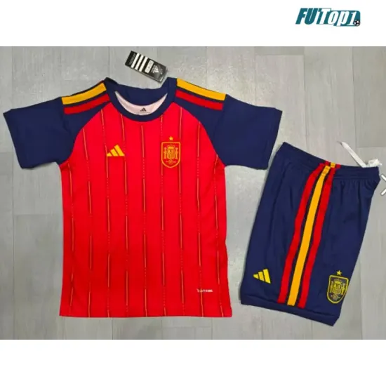 Camiseta España Local Mundial 2026 Rojo/Azul Niño Kit