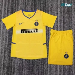 Camiseta Inter de Milan Alternativo Retro 2002/03 Amarillo Niño Kit