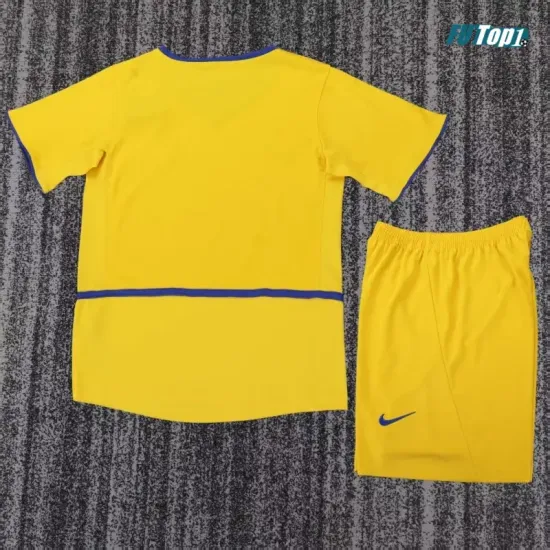 Camiseta Inter de Milan Alternativo Retro 2002/03 Amarillo Niño Kit