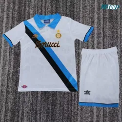 Camiseta Inter de Milan Visitante Retro 1994/95 Blanco/Azul Niño Kit