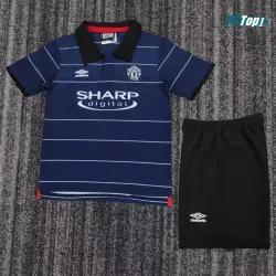 Camiseta Manchester United Visitante Retro 1999/00 Azul Oscuro Niño Kit