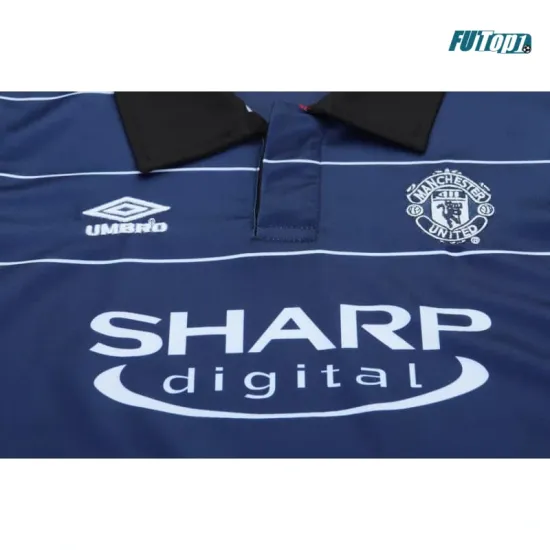 Camiseta Manchester United Visitante Retro 1999/00 Azul Oscuro Niño Kit