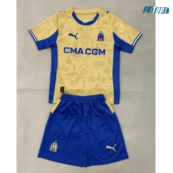 Camiseta Olympique Marsella 4th 2025/2026 Oro/Azul Niño Kit