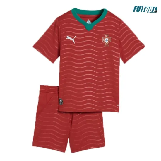 Camiseta Portugal Local Mundial 2026 Rojo Niño Kit