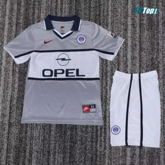Camiseta PSG Visitante Retro 2000/01 Gris Niño Kit
