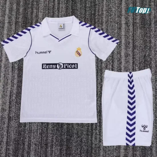 Camiseta Real Madrid Local Retro 1988/90 Blanco Niño Kit