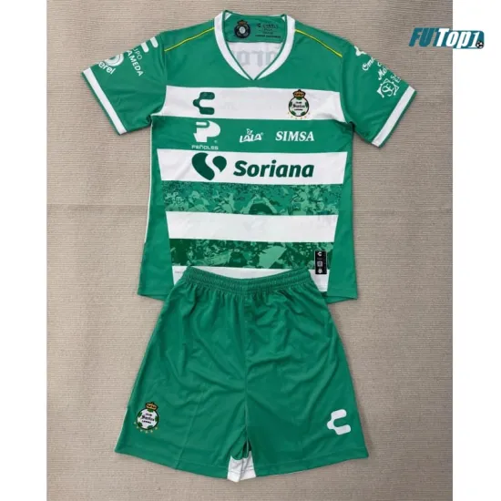 Camiseta Santos Laguna Local 2025/2026 Verde/Blanco Niño Kit