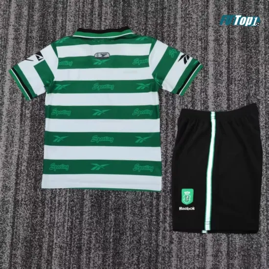 Camiseta Sporting Lisboa Local Retro 1999/00 Verde/Blanco Niño Kit