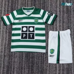 Camiseta Sporting Lisboa Local Retro 2003/04 Verde/Blanco Niño Kit
