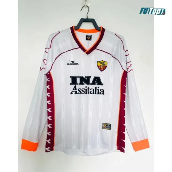 Camiseta AS Roma Visitante Retro 1999/00 ML Blanco
