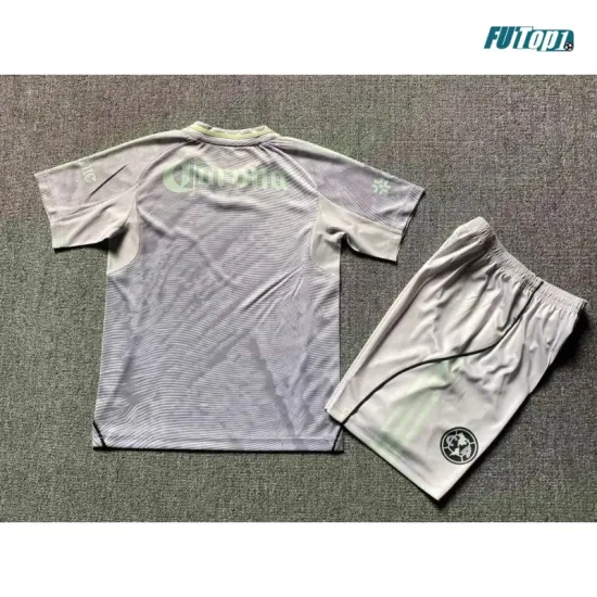 Camiseta Club América Alternativo 2025/2026 Gris Niño Kit