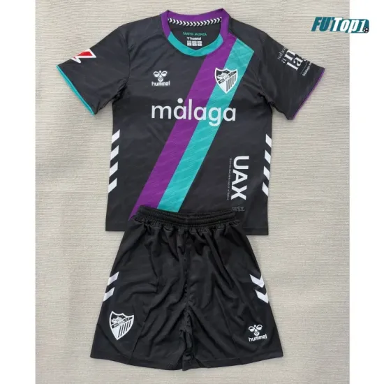 Camiseta Málaga CF Visitante 2025/2026 Negro Niño Kit