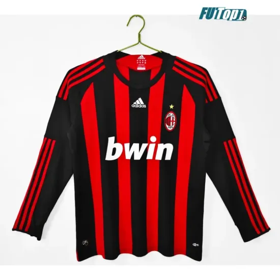 Camiseta AC Milan Local Retro 2008/09 ML Rojo/Negro