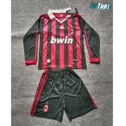 Camiseta AC Milan Local Retro 2009/10 ML Rojo/Negro Niño Kit