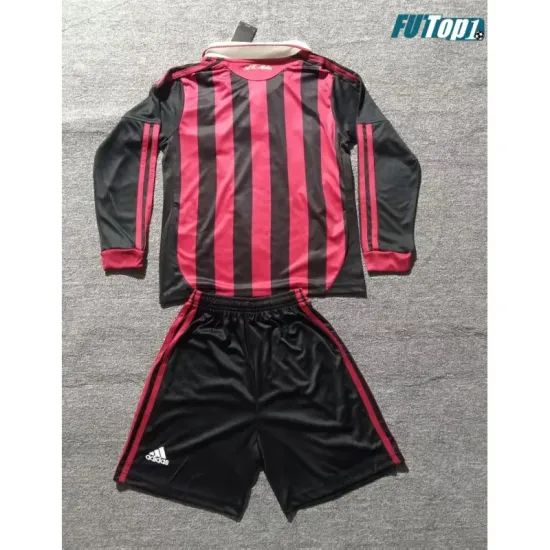 Camiseta AC Milan Local Retro 2009/10 ML Rojo/Negro Niño Kit
