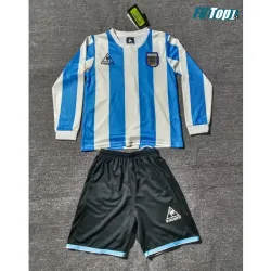Camiseta Argentina Local Retro 1998 ML Blanco/Azul Niño Kit