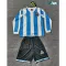 Camiseta Argentina Local Retro 1998 ML Blanco/Azul Niño Kit