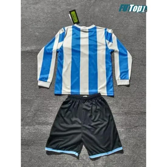 Camiseta Argentina Local Retro 1998 ML Blanco/Azul Niño Kit