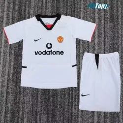 Camiseta Manchester United Visitante Retro 2002/03 Blanco Niño Kit