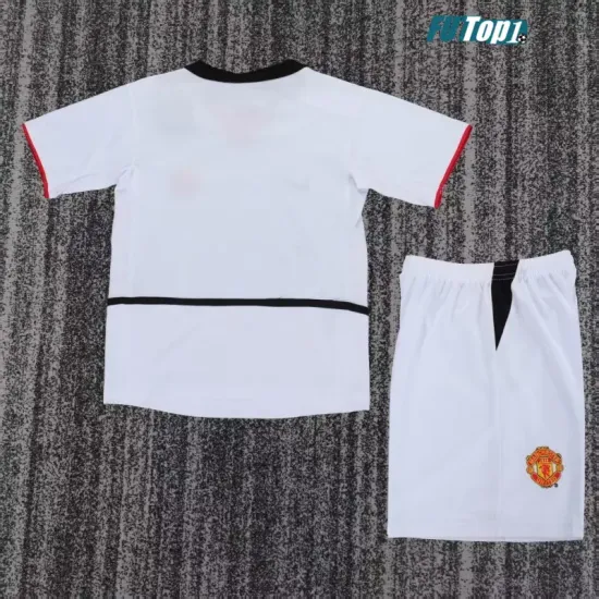 Camiseta Manchester United Visitante Retro 2002/03 Blanco Niño Kit